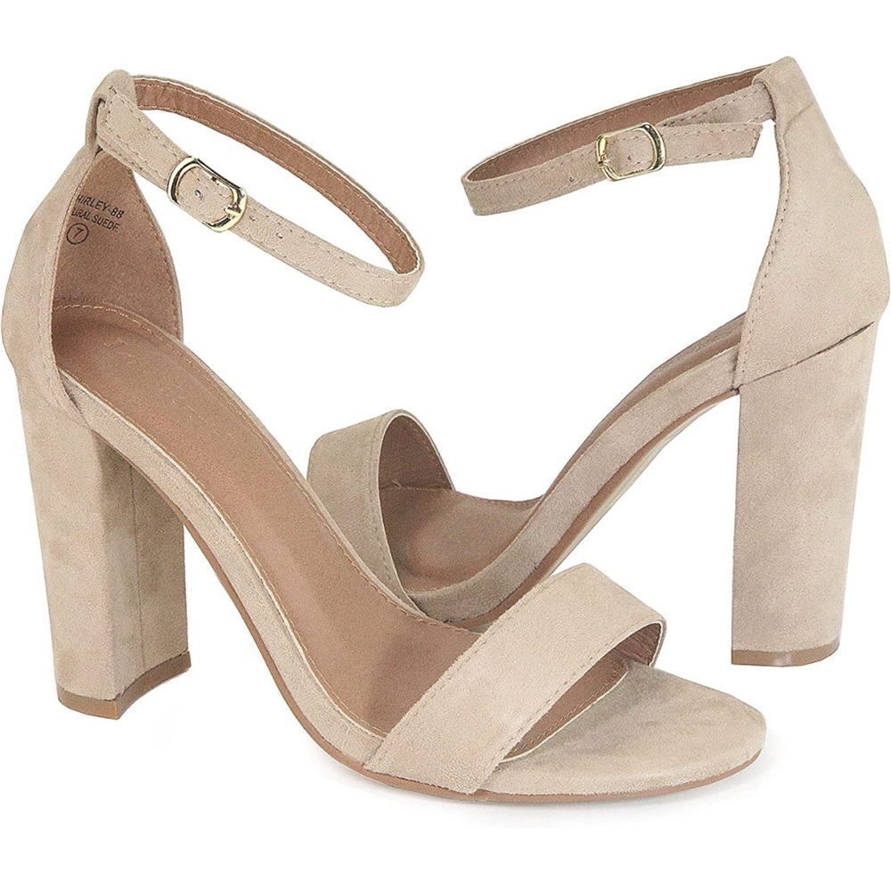 Bella Marie Shirley Women's Strappy Open Toe Block High Heel Sandals